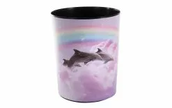 Goldbuch Corbeille à Papier Dauphins 10 L, Noir; Rose; Bleu - Corbeille