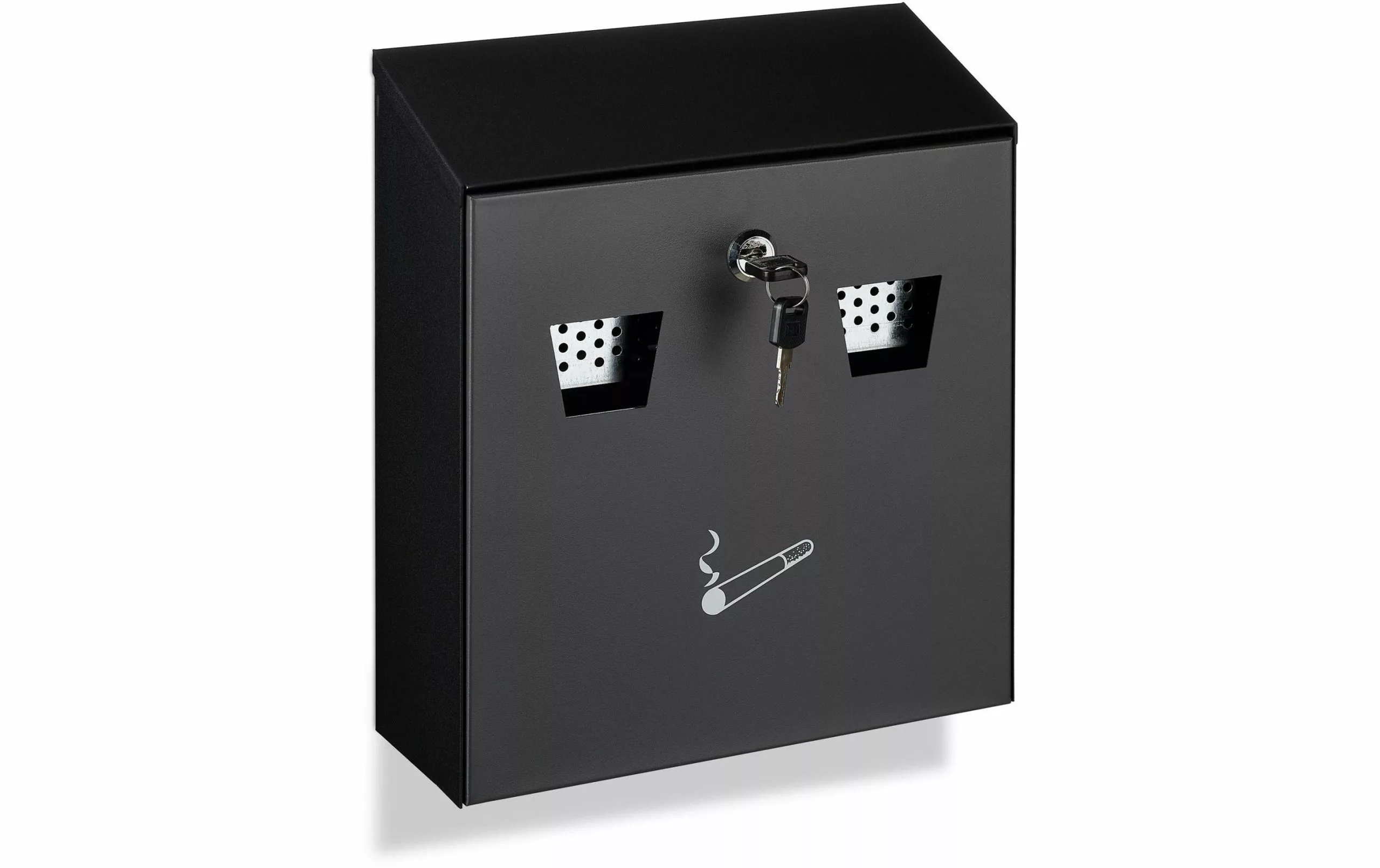 Relaxdays Cendrier Mural Pour L'extérieur Noir/Argenté - Cendrier 3 Relaxdays Cendrier Mural Pour L'extérieur Noir/Argenté - Cendrier