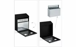 Relaxdays Cendrier Mural Pour L'extérieur Noir/Argenté - Cendrier 7 Relaxdays Cendrier Mural Pour L'extérieur Noir/Argenté - Cendrier -Aspirateurs Soldes 1414822 3 5