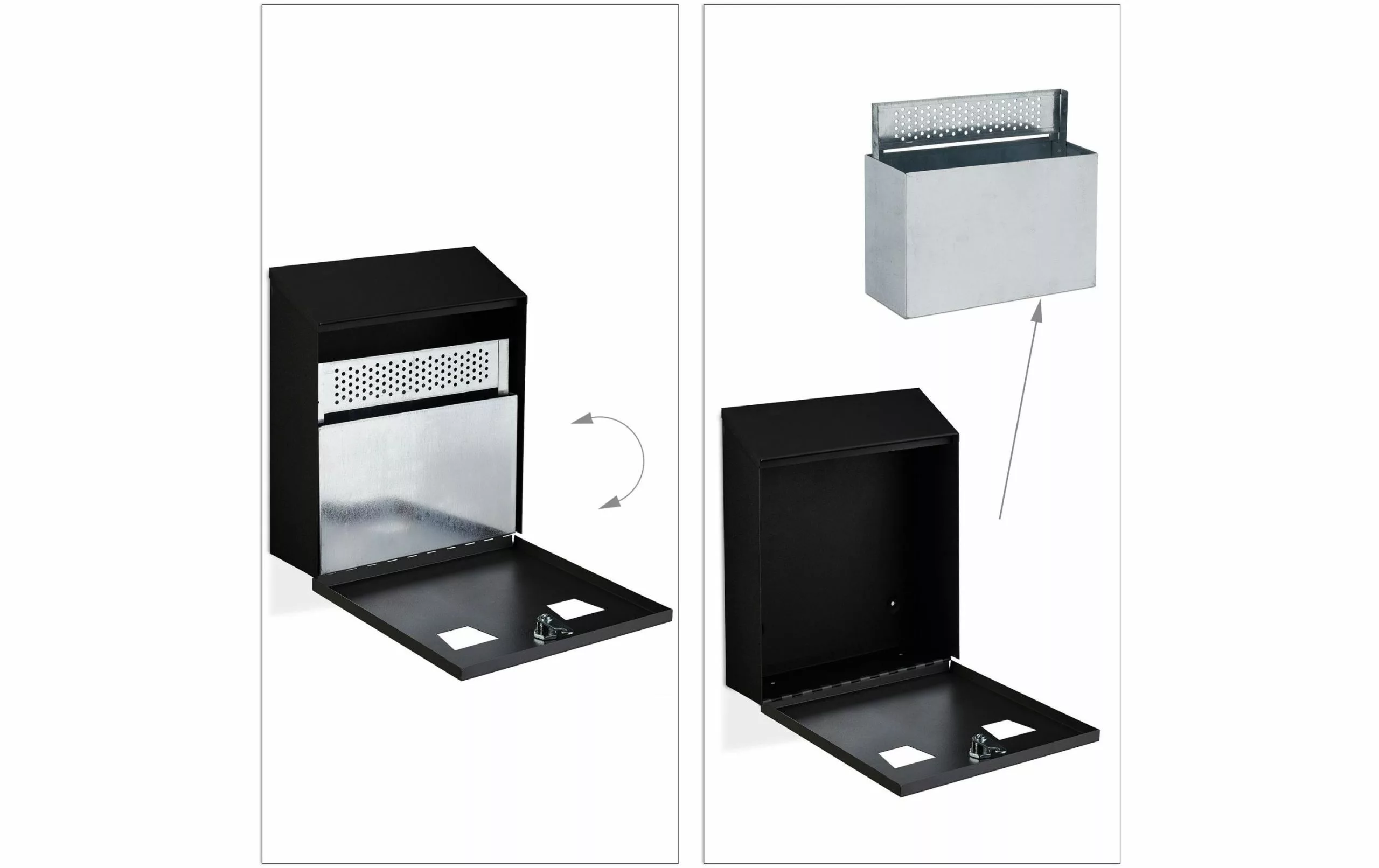 Relaxdays Cendrier Mural Pour L'extérieur Noir/Argenté - Cendrier 5 Relaxdays Cendrier Mural Pour L'extérieur Noir/Argenté - Cendrier – Image 3